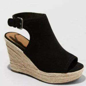 Cayla Microsuede Shield Espadrille Wedge Pumps